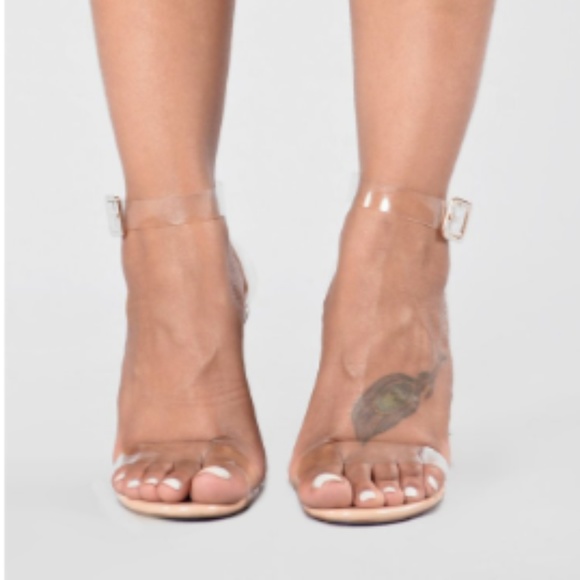 NUDE GLASS HEELS - Picture 2 of 4